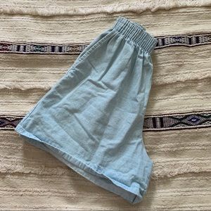 Vintage 90s denim gathered high waist jean short